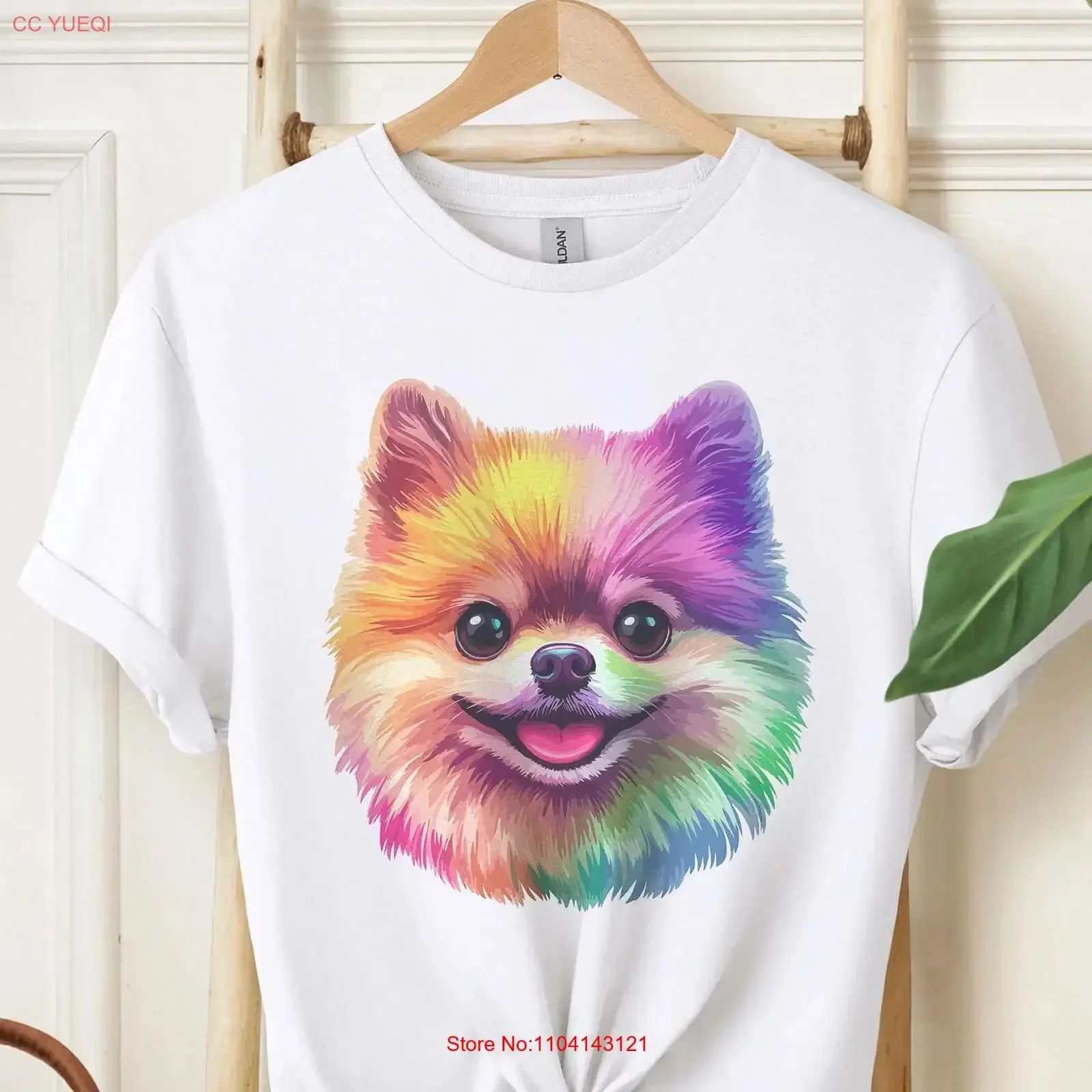 Camiseta de cachorro Pomeranian, camiseta fofa de Spitz Alemão Preto, vintage, lavada, roupas de grife, estilosa, versátil, gráfica, unissex, macia.