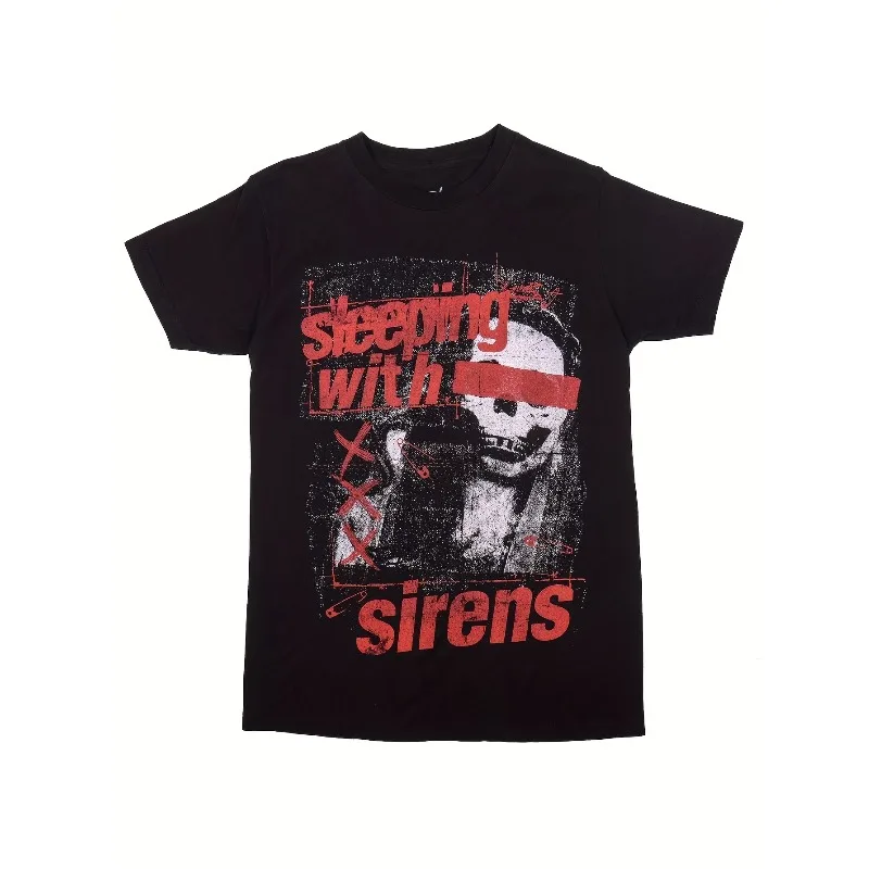 Sleeping with Sirens Four Seasons Fashion Men's Short Sleeve T-Shirt Loose Version Comfortable T-Shirt
