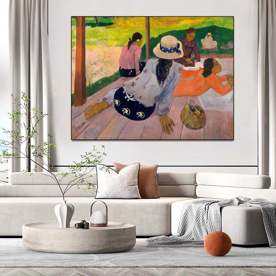 

Hand Painted Siesta By Paul Gauguin Famous Artwork Reproduction Modern Home Decorative Wall Art for Living Room,Bedroom,Office