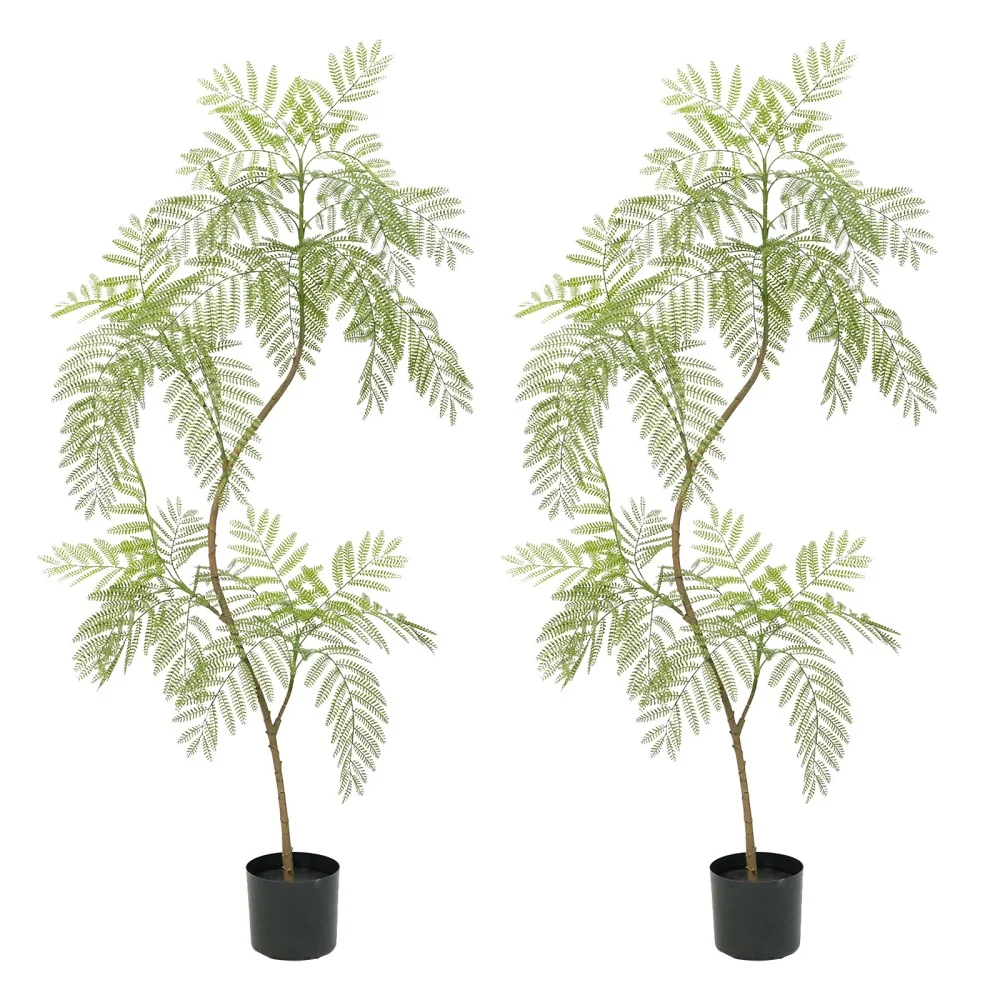 HiMISS 2 Stück künstlicher Mahonien-Furunei-Baum, 170/200 cm hoch, künstliche Bäume, künstliche Jacaranda-Bäume für drinnen und draußen 3