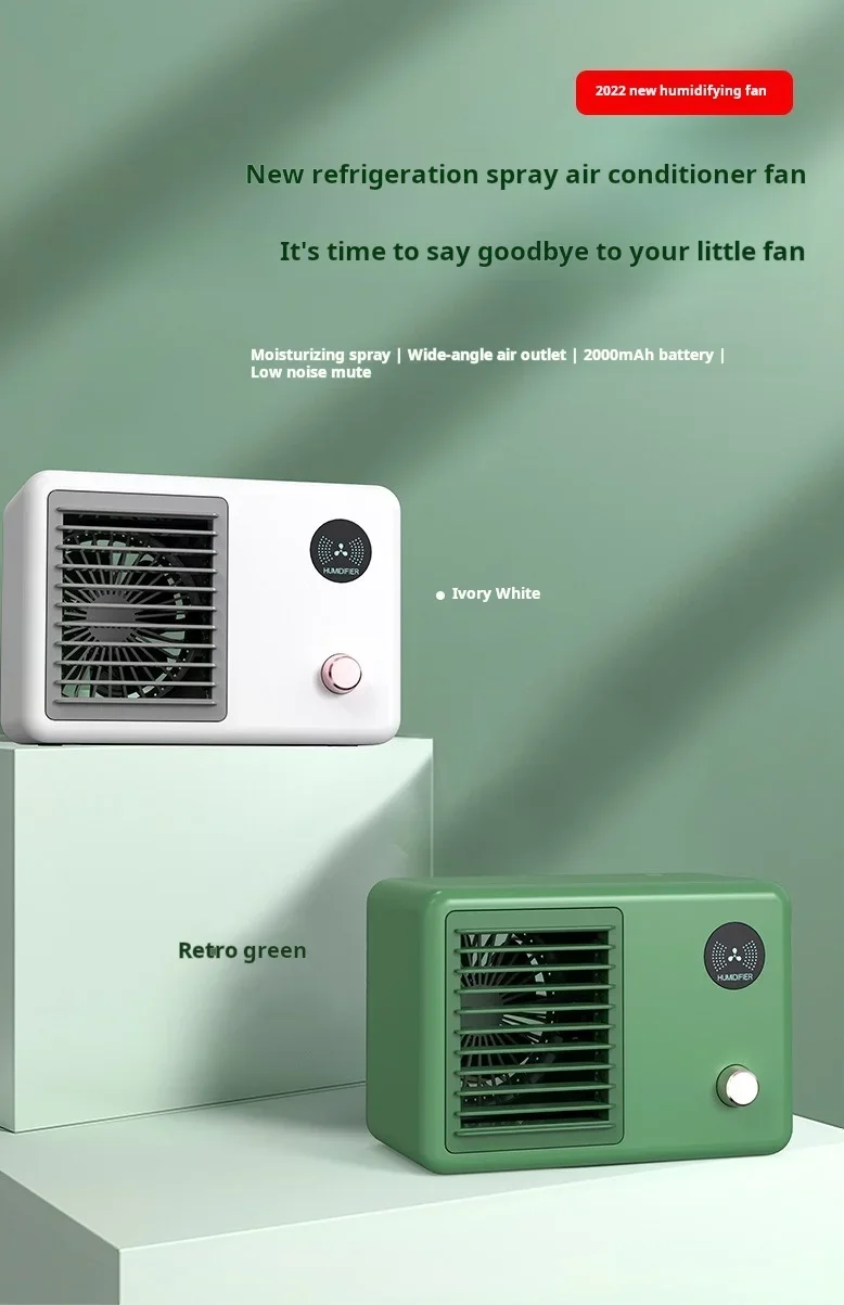 Mini Air Conditioner Fan USB Air Cooler Fan Humidifier Spray Mute Cooler for Office Desk Cool Fans three-speed ventiladores
