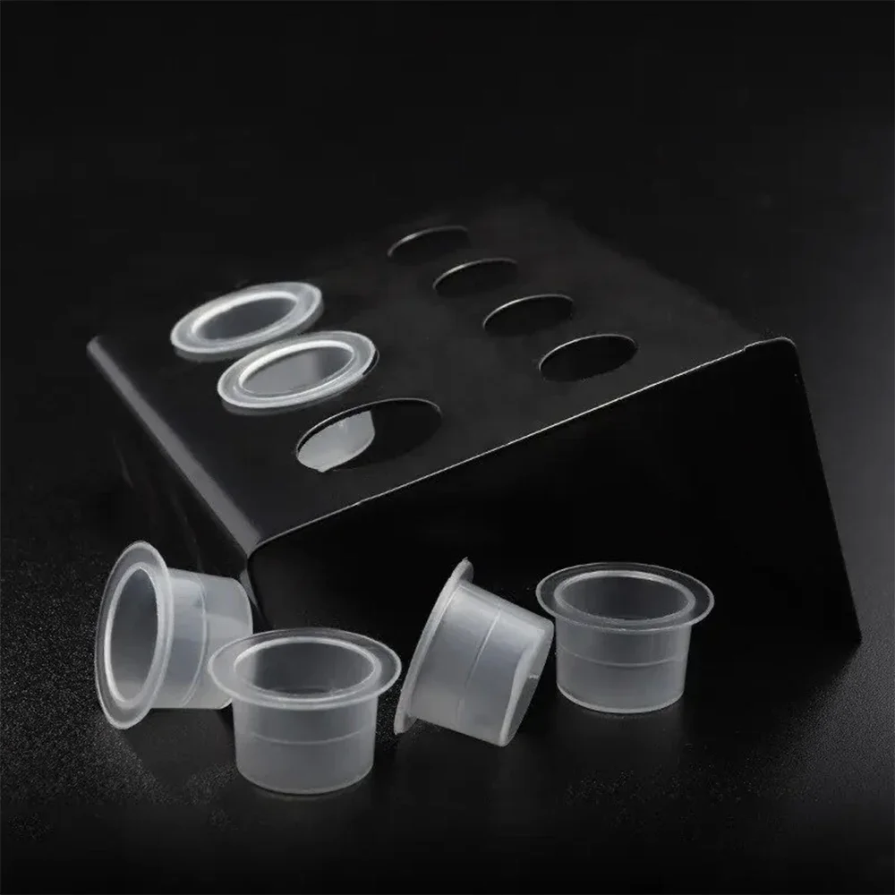 1/3pcs Black Stainless Steel 7 Holes Rectangle Cover Tattoo Ink Pigment Cups  Stand Holder  Container Rack ACccessorie