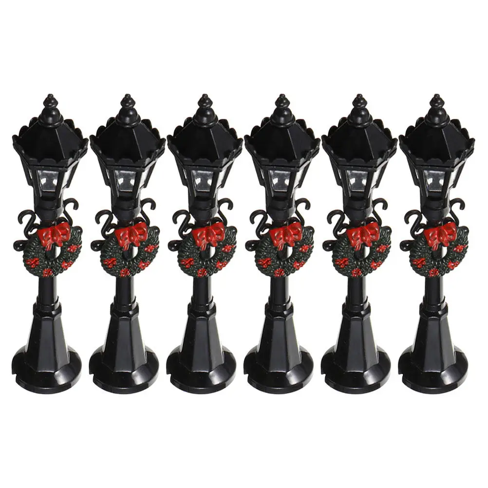 6Pcs Mini Street Lamp Models Premium ABS Micro Street Lights for Mini House Decor Tiny House Scene Layout Props Sand Table