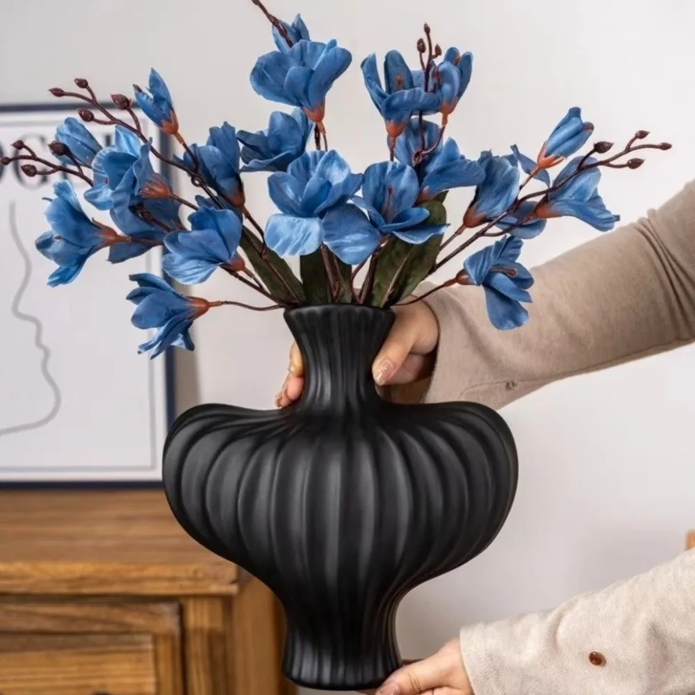 Creative Nordic Style Plastic Vase Minimalist Unbreakable Flower Vase Irregular Shape Water Cultivation Vase Desktop Decor
