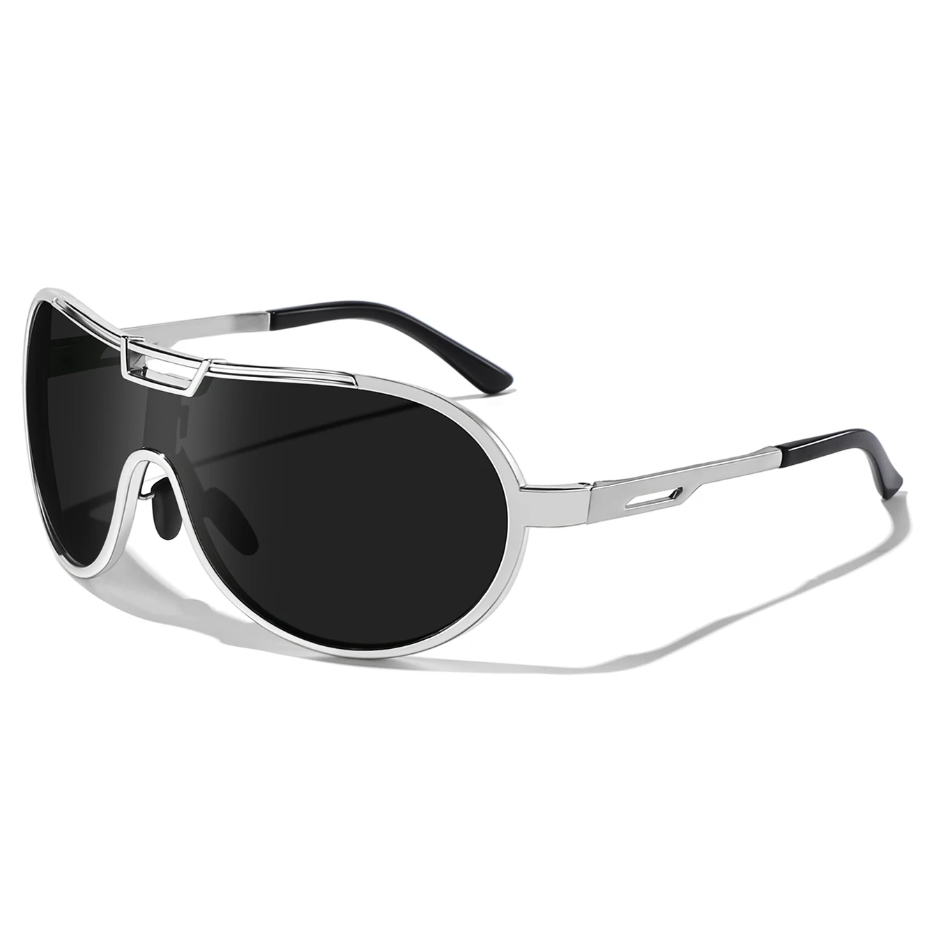 Modische Sonnenbrille für Damen und Herren, runde Brille mit großem Rahmen und UV-Schutz zum Fahren, Wandern, Reisen – Detail 6