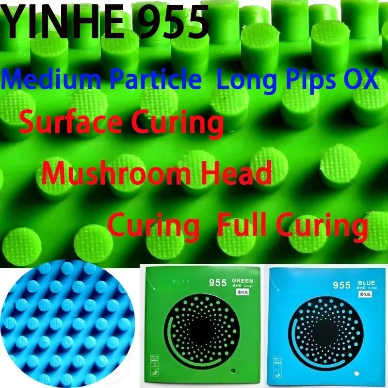 YINHE 955 Table Tennis Rubber Long Pips OX Mushroom Head/Full Curing Medium Particle Table Tennis Single Rubber Unorthodox