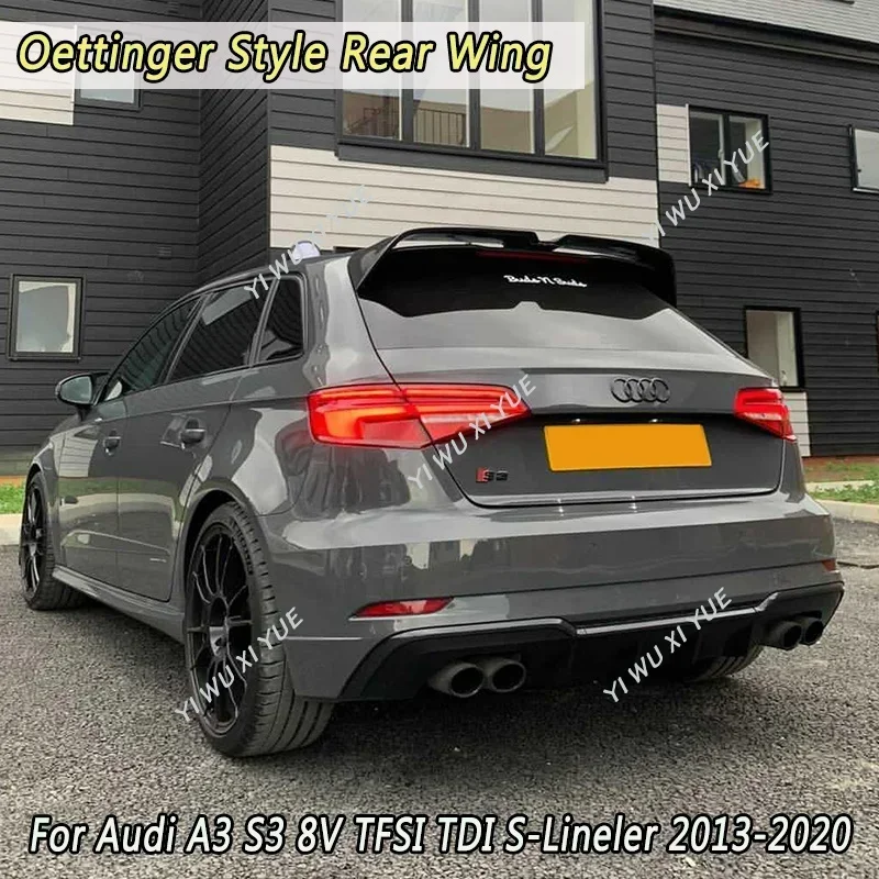 Untuk Audi A3 S Line S3 8V 5 pintu Hatchback 2013-2020 Oettinger gaya sayap belakang atap belakang Boot Spoiler belakang sayap ekor