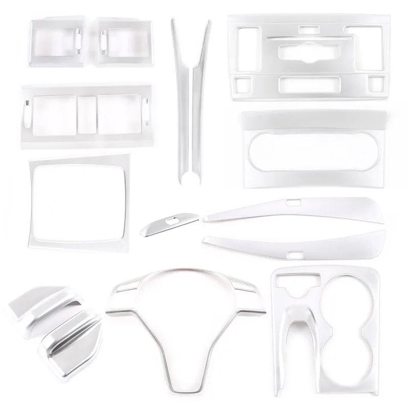 For Mercedes Benz GLK X204 2008-2015 ABS Silver Car Center Air Outlet Seat Belt Decorative Frame Stickers Interior Accessories