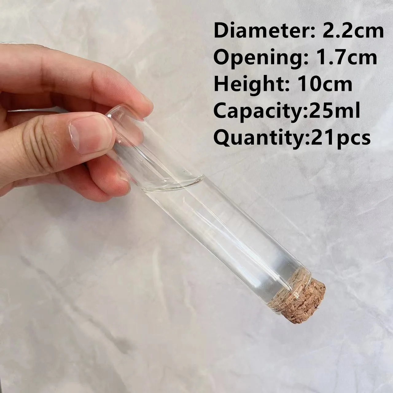 

21 Pcs Glass Bottle 30ml Glass Test Tube with Cork Stopper Message Bottles Jars Vials Gift Art DIY Crafts