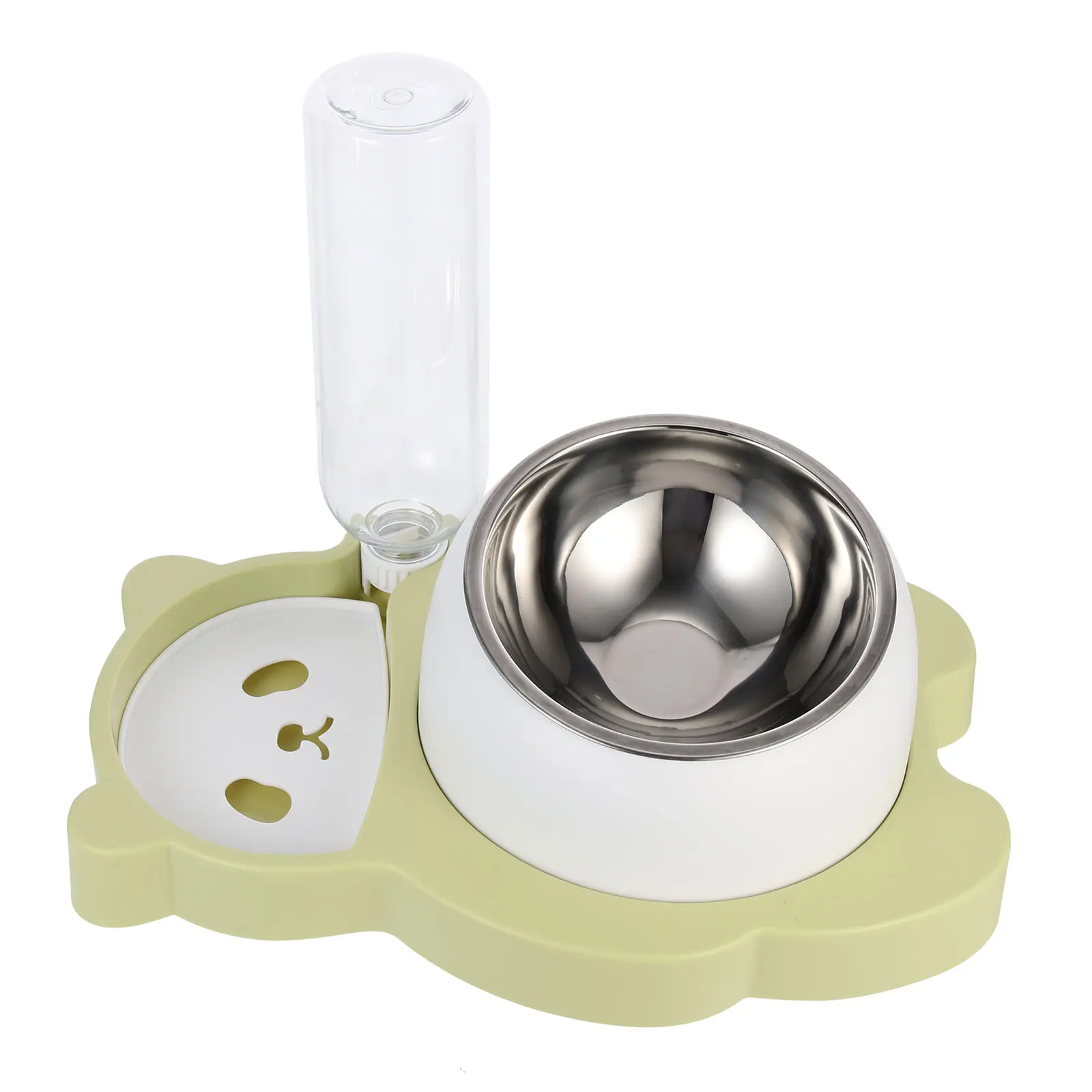 

Creative Feeding Bowl Automatic Water Dispenser For Cats Multi-Function Food Holder Non-Slip Base Adorable Panda Design Slow