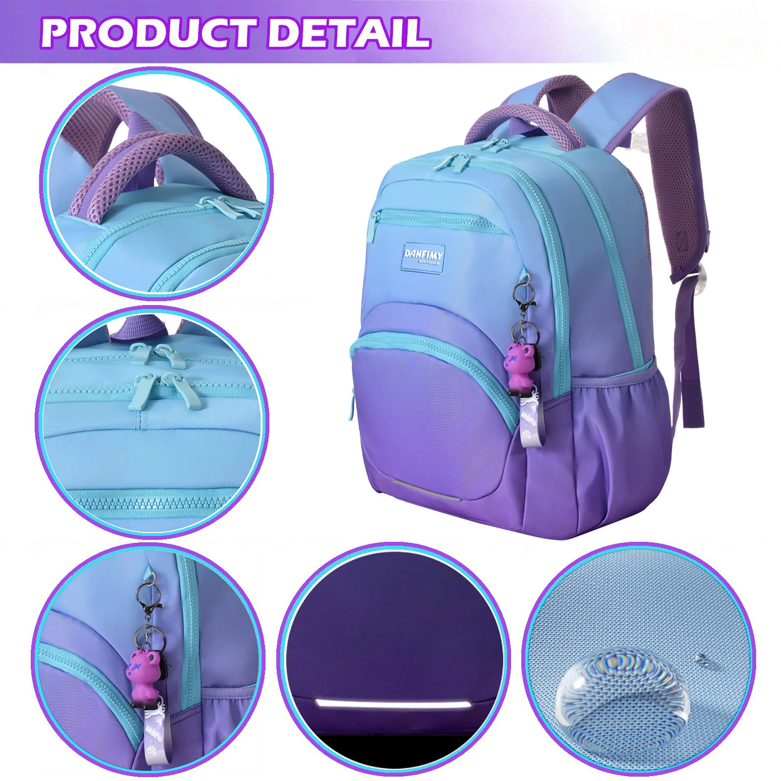 Zaino scolastico per ragazze adolescenti Zaino per laptop di grande capacità Zaino per studenti universitari delle scuole medie e superiori per ragazzi Zaino da donna