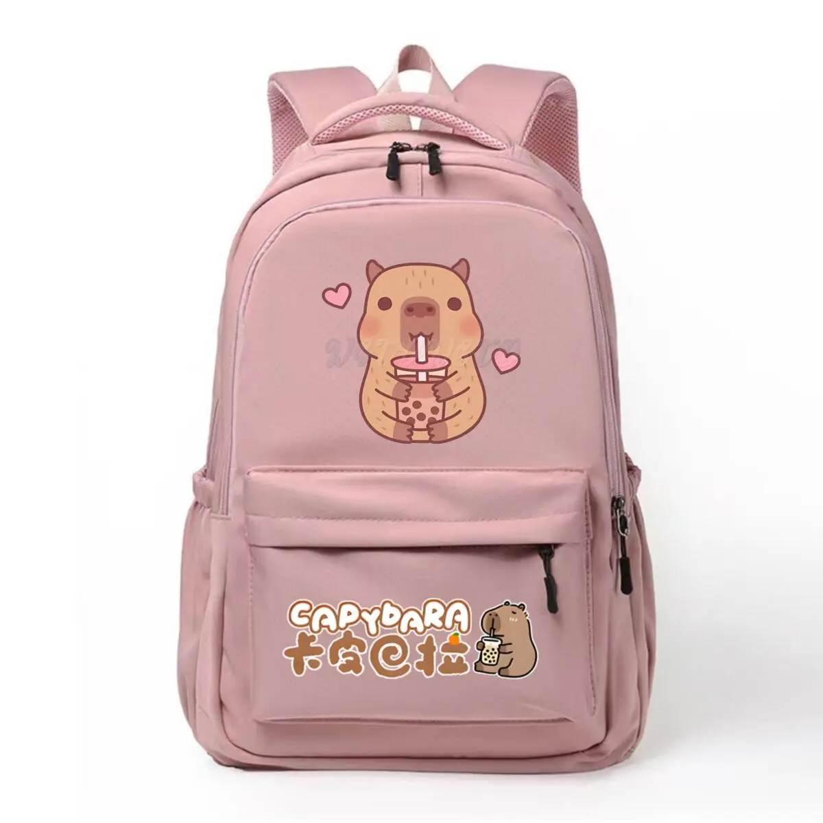 

Capybara Loves Bubble Tea Backpack Children Boys Girls Back To School Cute Capybara Schoolbags Trendy Women Men Travel Bags