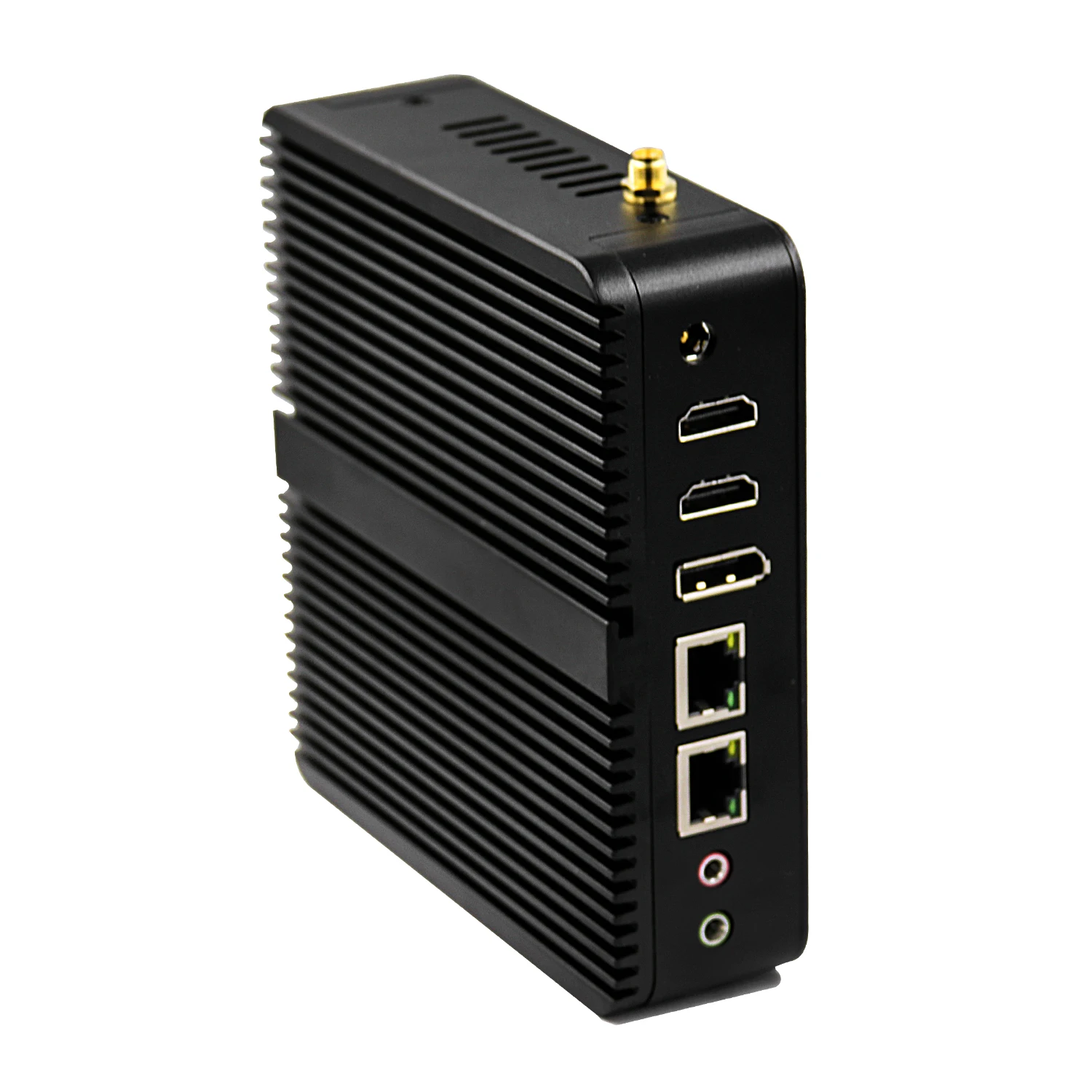 Lüfterloser Industrie-Mini-PC der 12. Generation Alder Lake N100 J6412 Quad Core Dual LAN 2*COM NVMe/Msata/HDD Win 11 3x4K UHD HTPC Comupter