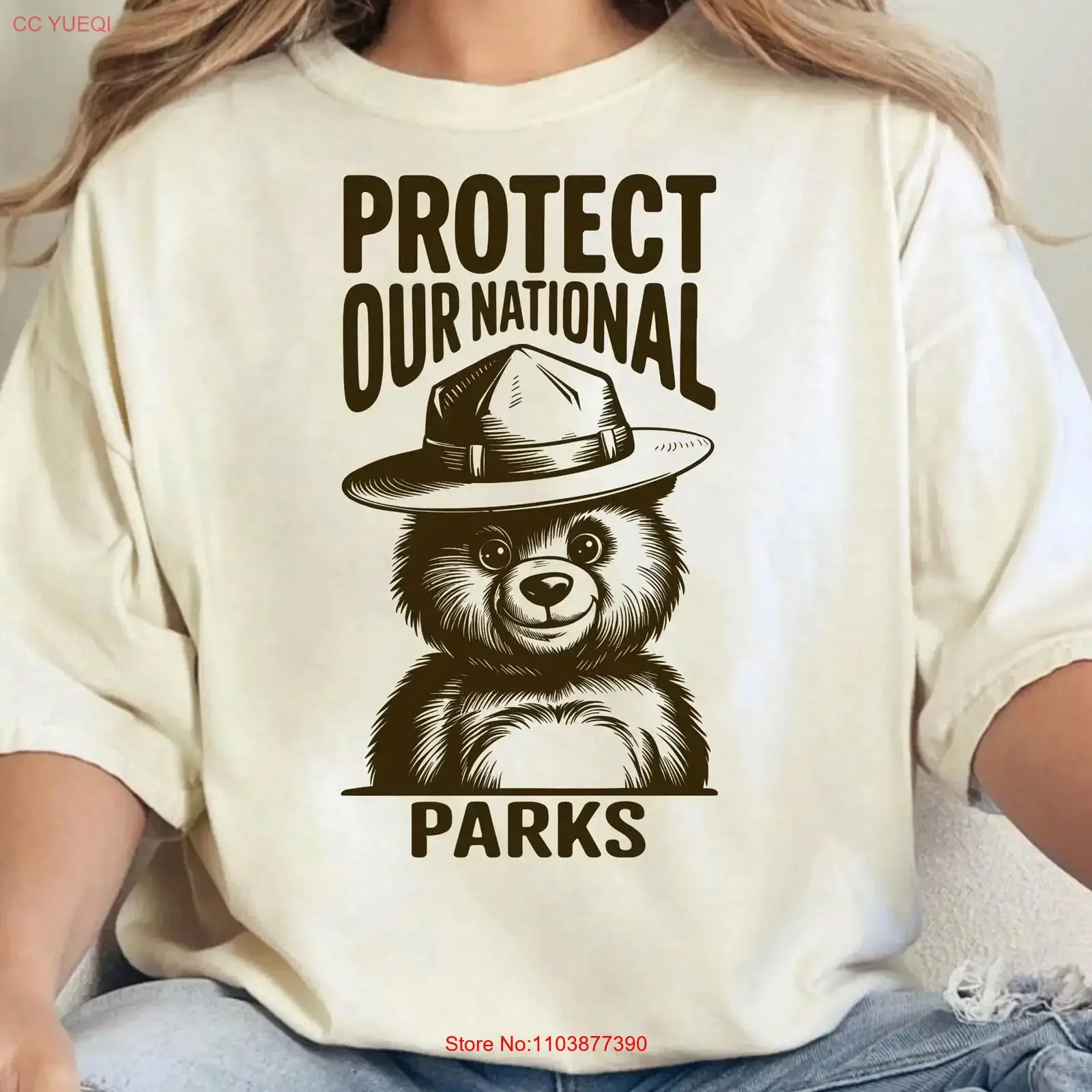 Camiseta Smokey Bear ResisT, Protege Nuestros Parques Nacionales, Apoyo al NPS, Contra la Ganancia, Granola Girl, Estilo Vintage Lavado, Unisex