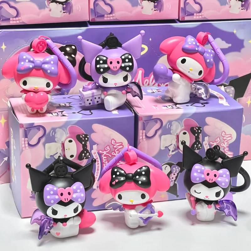 

Genuine Sanrio Kuromi My Melody Internship Love God Series Blind Box Cute Moving Clockwork Ornament Ornament Toy Gift