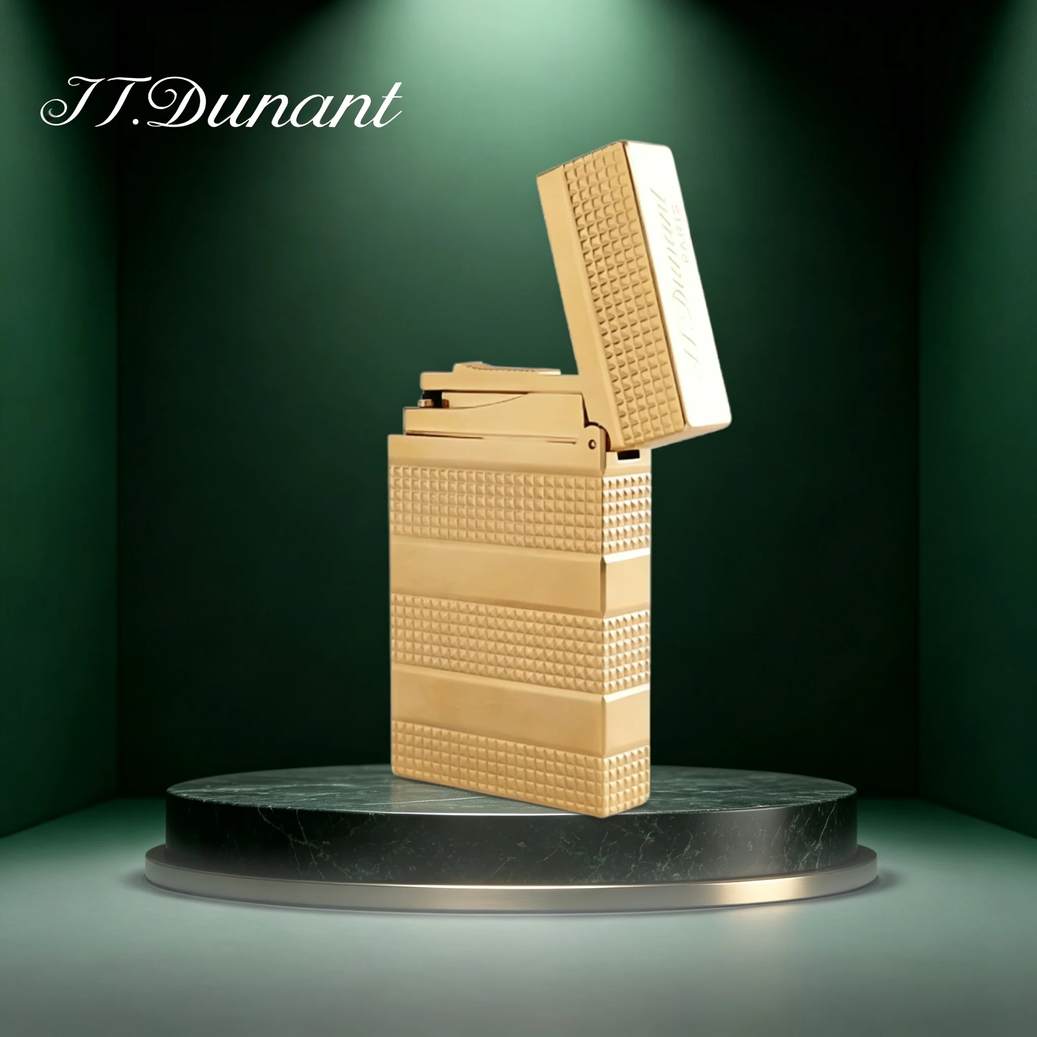 JT.Dunant Lighter Horizontal Stripes Design Smoking Cigarette Tobacco Lighters Men Boy Father's Gift