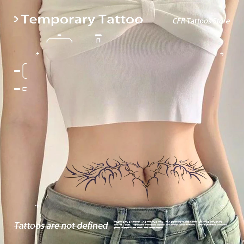 

Fake Tattoo Succubus Love Herbal Juice Sticker Sexy Hotwife Half Arm Waterproof Temporary Tattoos Tatto Festival Accessories Y2K