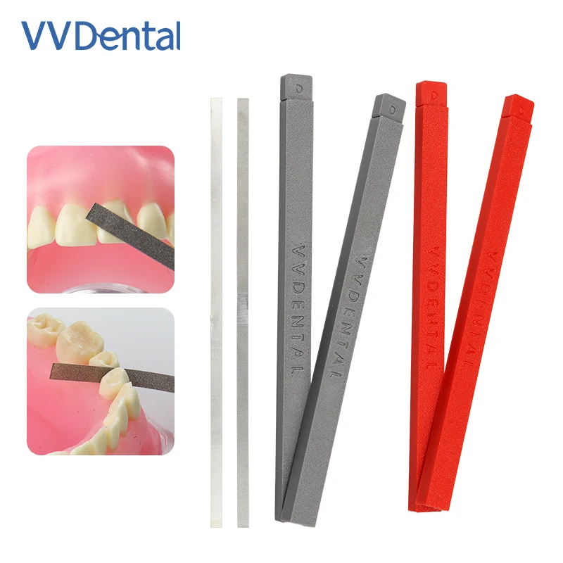VVDental 5 Stück Interproximale Reduktions-Diamant-Polierstreifen, Kieferorthopädische IPR Edelstahl-Verbundwerkstoff-Polierer für Zahnmedizin