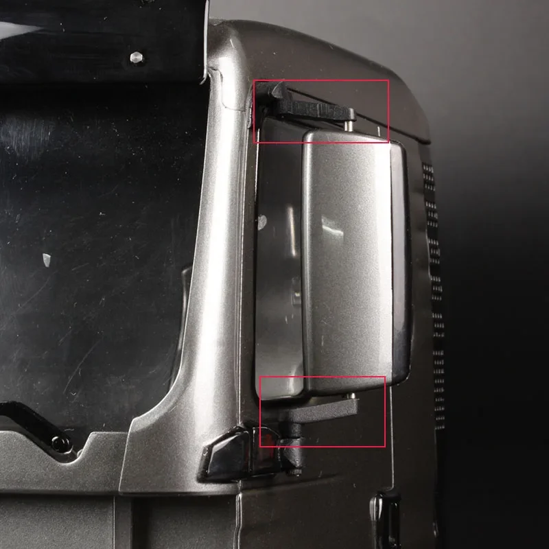 1:14 スケール 2 個の金属製シミュレーション バックミラー ブラケット タミヤ RC トラック ベンツ アロックス MAN TGX 車用