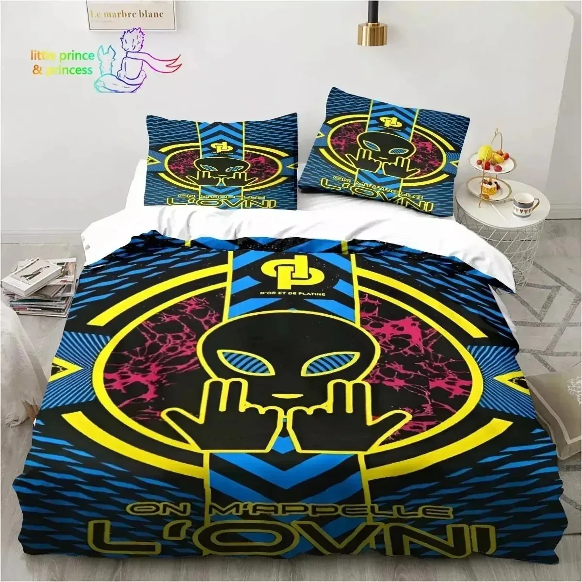 3D HD Musician JuL Duvet Cover,JuL C'est Pas Des Lol Bedding Set Adult Boy Girl Bedroom Decoration Single Double Queen Large