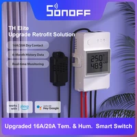 SONOFF TH Elite-interruptor inteligente de temperatura y humedad, dispositivo con WiFi, contacto seco, monitoreo en tiempo Real a través de eWeLink, Alexa y Google, 16A/20A