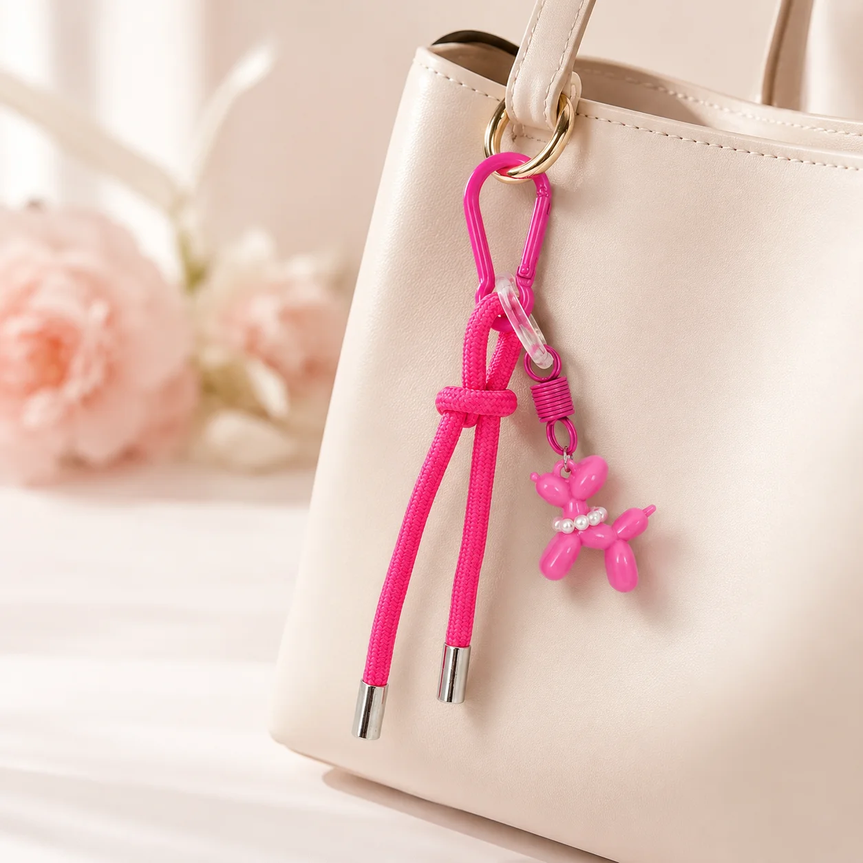 Cute Resin Bubble Dog Lanyard Keychain Pendant Kawaii Bag Charm for Phone Purse Backpack Friend Birthday Gift
