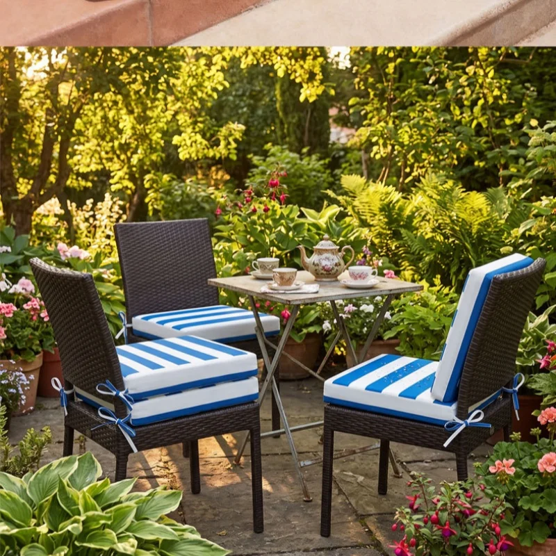 Custom Chair Pillow Cushion for Sofa Bench Waterproof Striped Chair Cushions Garden Bench Cushion Outdoor Sunshade Seat Cushions