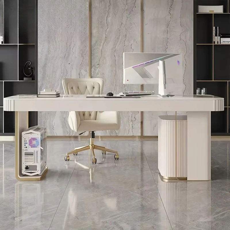 مكتب دراسة عالي الجودة بتصميم عصري على الطراز الإيطالي مصنوع من الخشب الصلب ومكتب كمبيوتر مكتبي للاستخدام المنزلي