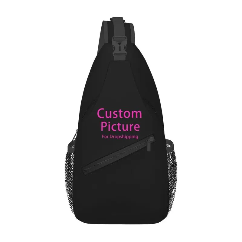 Custom Cool Personalized Photo Logo Sling Crossbody Backpack Men Customized DIY Print Shoulder Chest Bags for Travel Cycling