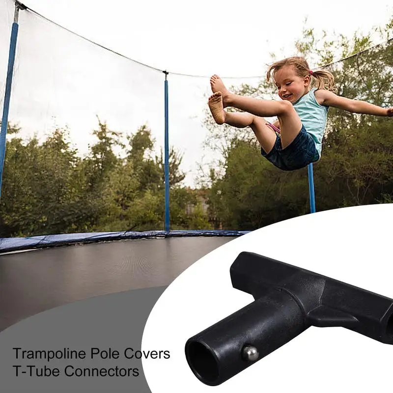 Trampoline Net Pole Caps T-Tube 6 Pieces Trampoline Pole Covers Hardware Connector For Training Playground Outdoor Exercise