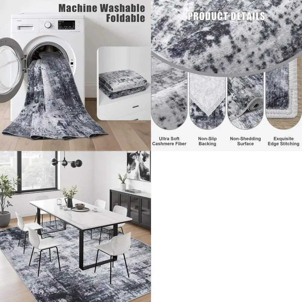 

Ковер 6x9 для гостиной: моющийся, современный, абстрактный, мягкий, тонкий, для помещений, нескользящий, устойчивый к пятнам, для спальни и столовой.