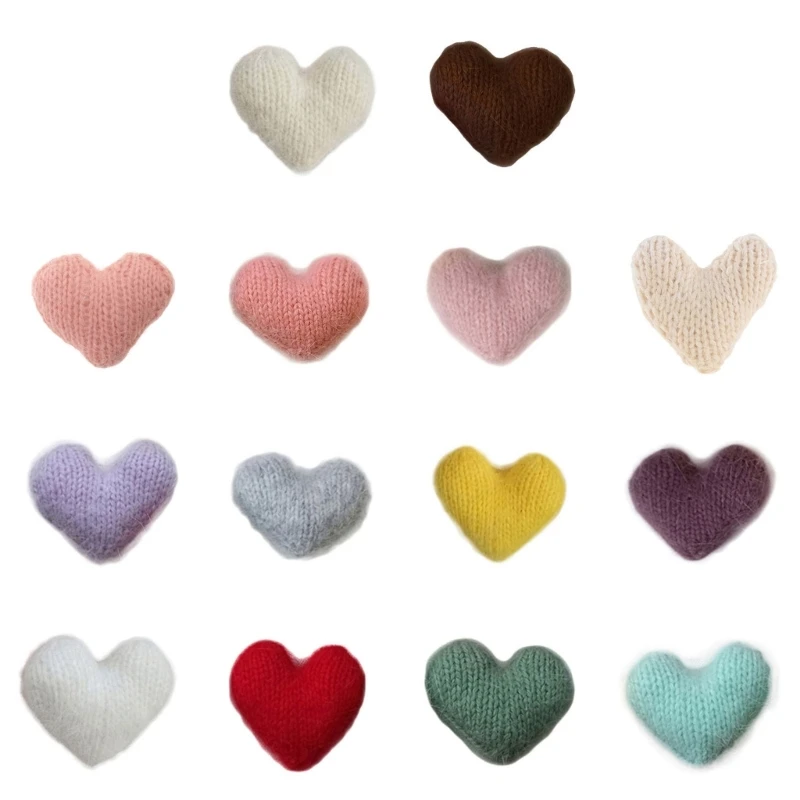 

N80C Baby Photography Props Mohair Love Heart Posing Decors Month Shower Party Supply