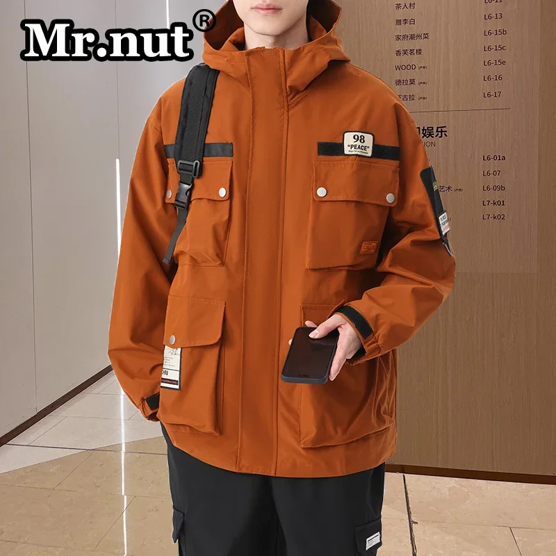 

Mr.nut Waterproof Windbreak Tooling Jacket Multi-Pocket Men's Autumn Hooded Jacket High-Quality Male Coat Camping Climbing Suit