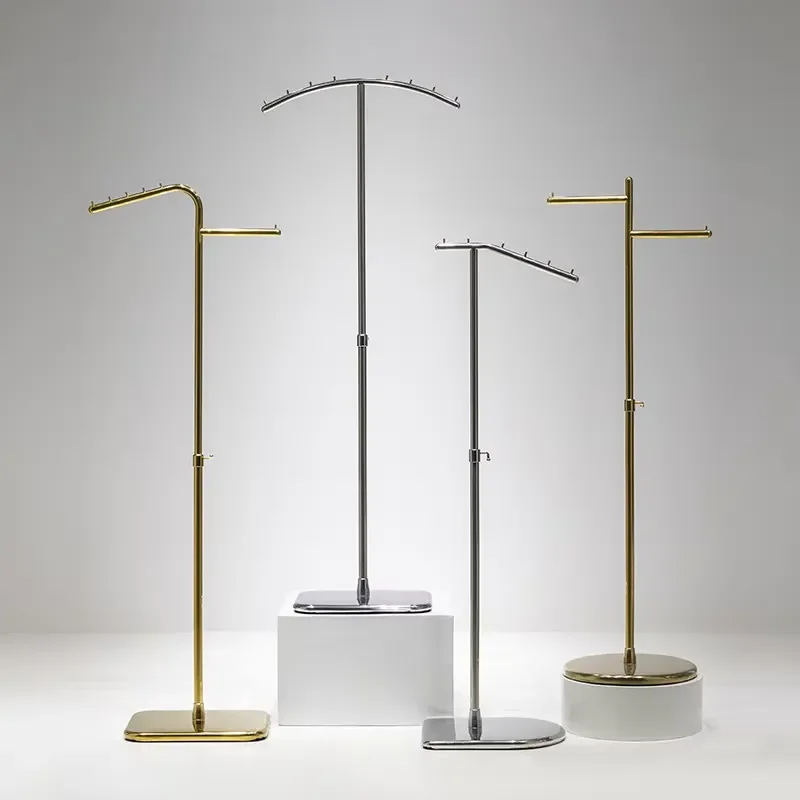 Stainless Steel Clothing Display Rack Island Shelf Floor Standing Coat Hanger Garment Store Furniture for Retail Shop
