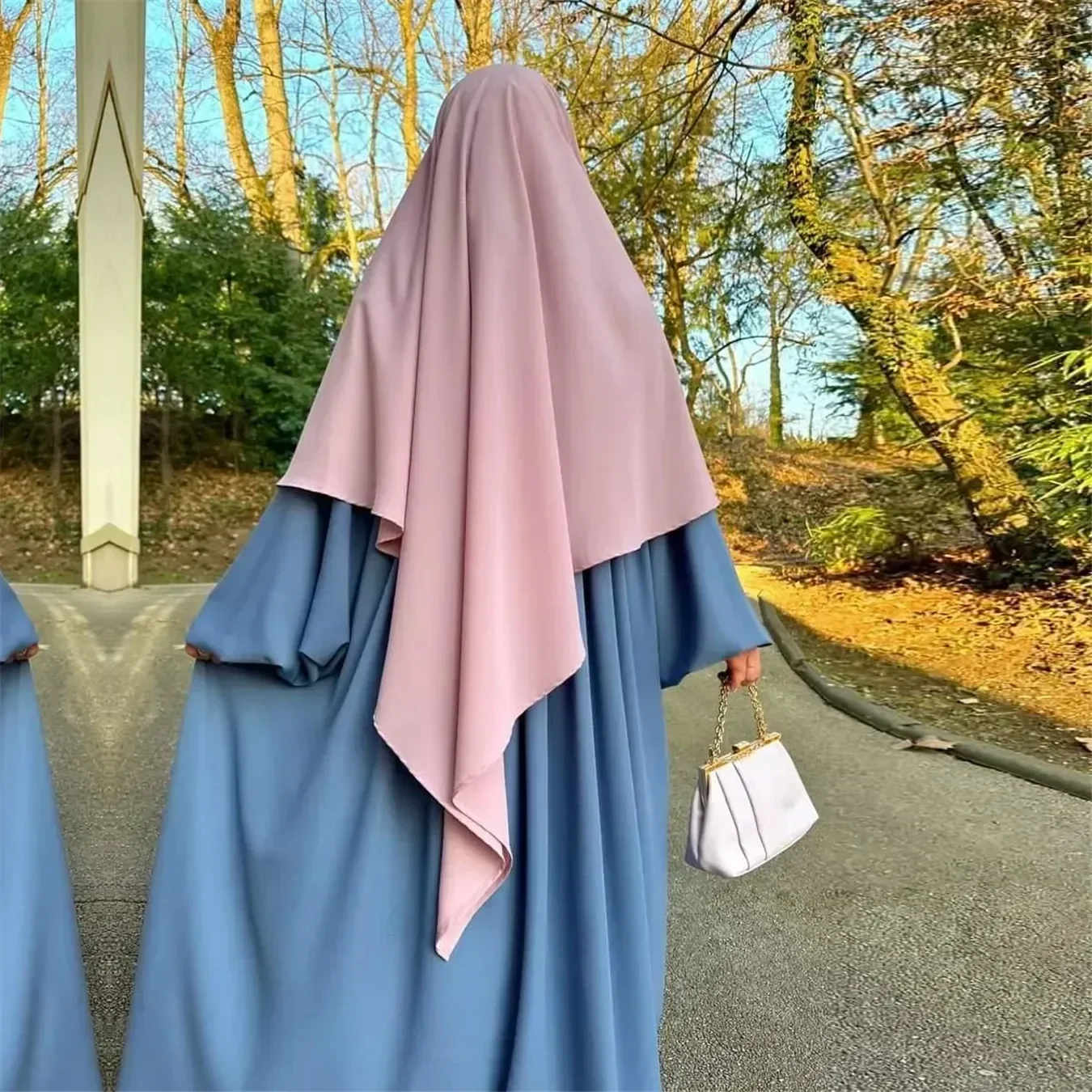 Hijab largo islámico para mujer, bufanda grande de oración Khimar, cubierta completa Nida, chales para la cabeza, pañuelo para la cabeza