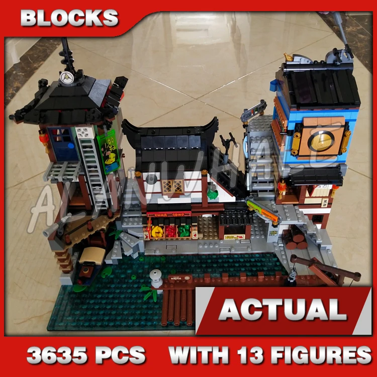 3635PCS Shinobi City Docks Hafenboot Haus Old World Tearoom Dojo 10941 Bausteine Sets Bricks Kompatibel mit Modell