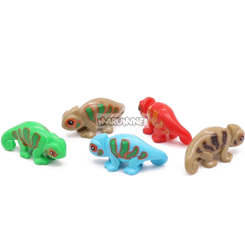 Marumine 80 pçs moc tetrapod camaleão lagarto blocos 57763 zoológico fazenda clássico edifício tijolo modelo kit em massa diy peças acessórios