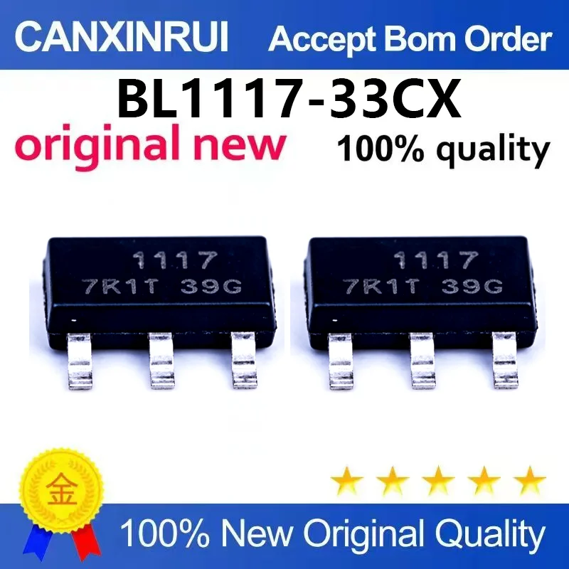 （5pcs-100pcs）Original genuine BL1117-33CX SOT-223 1A 3.3V output low voltage drop linear regulator chip