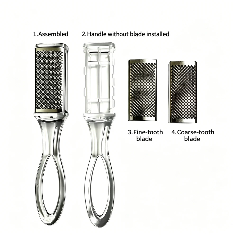 Clear Handle Metal Foot File Rasp Pedicure Tools Callus Feet Removel Dead Hard Cracked Skin Heel Grater Foot Scrubber Foot Care