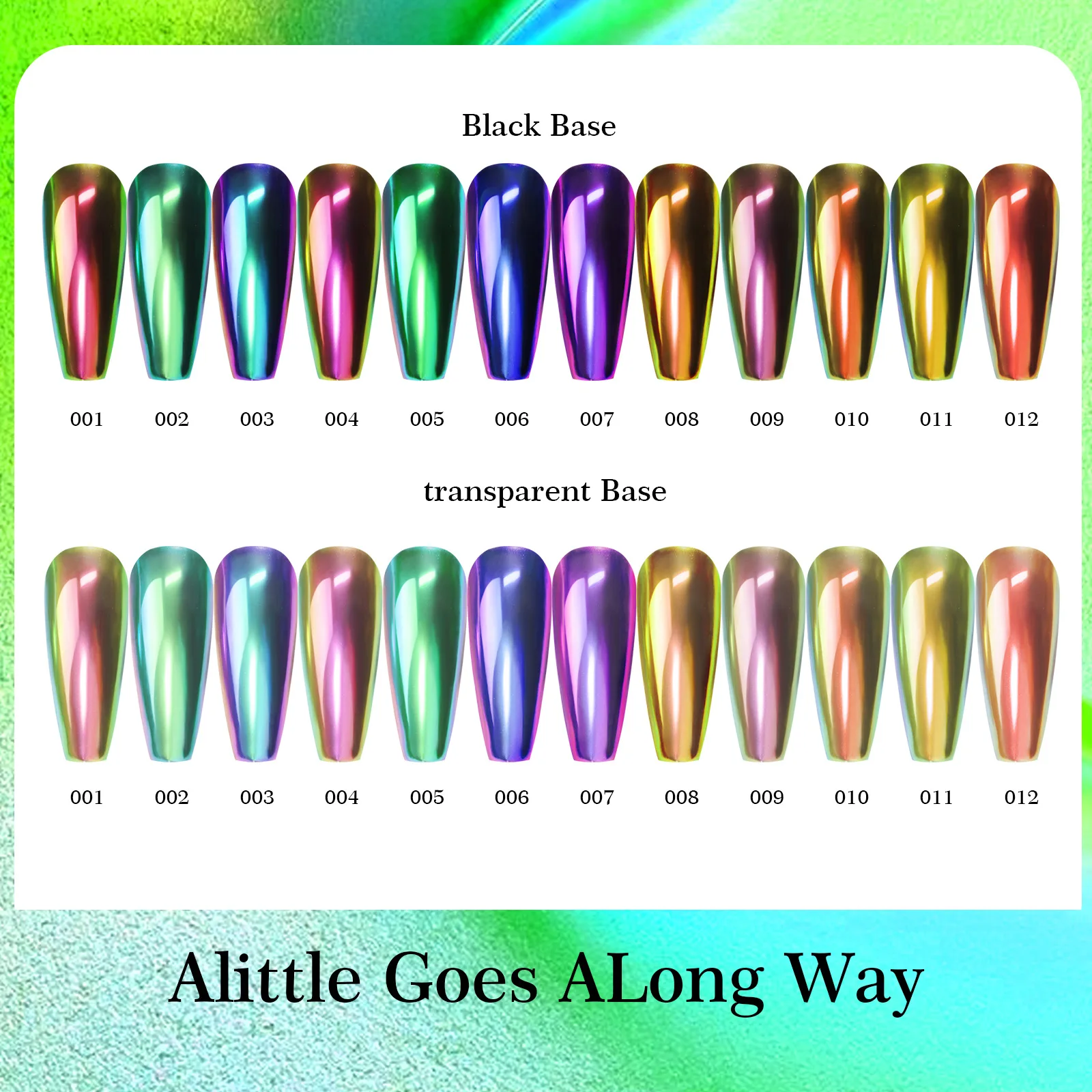 12 colori cromo polvere per unghie effetto specchio metallico olografico Chameleon polvere Nail Art Glitter Manicure decorazione