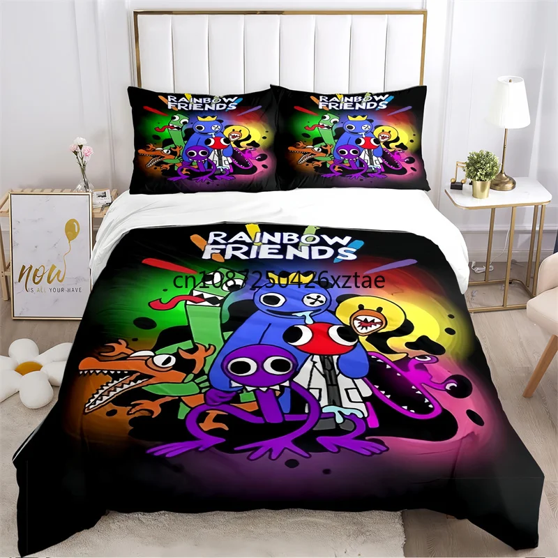 RR-Rainbow FF- Friends Poster  Children Duvet Cover Sets Printed Bedding Set Double Queen King Size 2/3pcs,Bettbezug