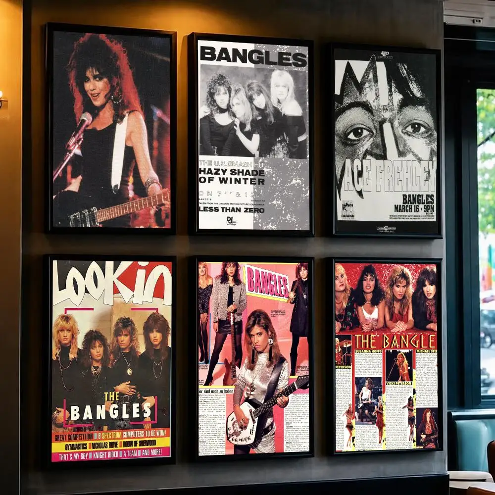 band T-The Bangles-S Poster Decorative Wall Art Sticker for Cafe Office Bedroom and Living Room