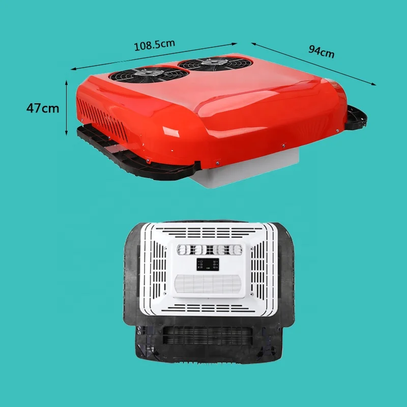 مراوح مزدوجة عالية الطاقة مريحة أبيض أحمر 12 فولت 24 فولت مكيف هواء سقف وقوف السيارات للمركبات شاحنة سيارة RV