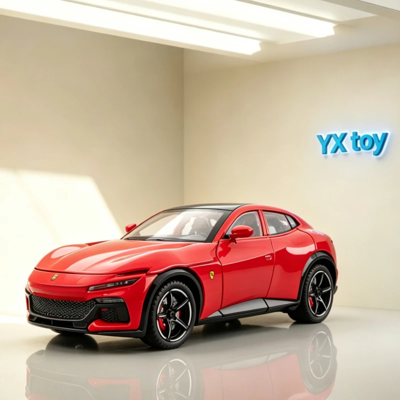 1:22 FVU Alloy Car Model Realistic Sports Car Pull Back Sound Light Multi Fun Educational Toy Display Ornament For Collectors