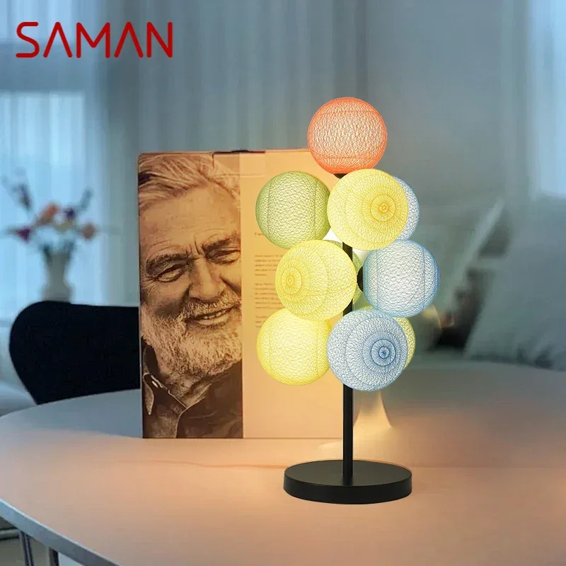 SAMAN ContemporaryTable Lamp Personalized Creativity Children's room Living Room Bedroom Study Villa Hotel LED Desk Light