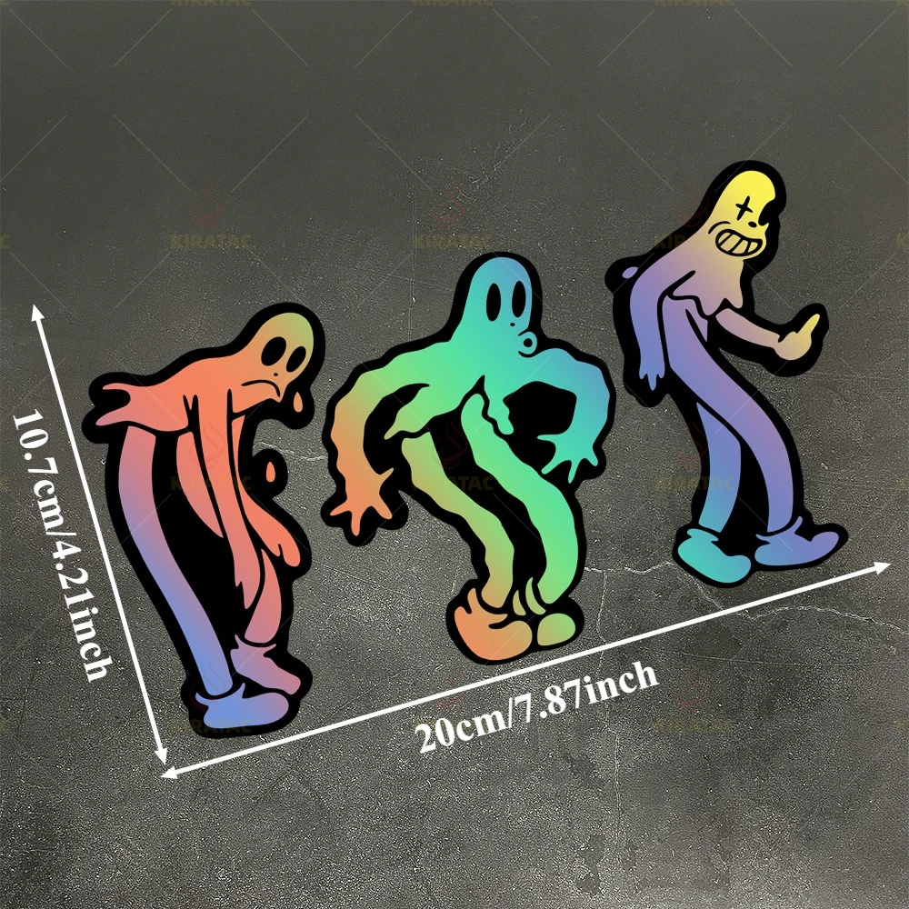 1PC Dancing Ghost Ghostmane Motocycle Stickers Funny for Motorbike Fairing Fuel Tank Helmet Box Self-adhesive Vinyl Decals
