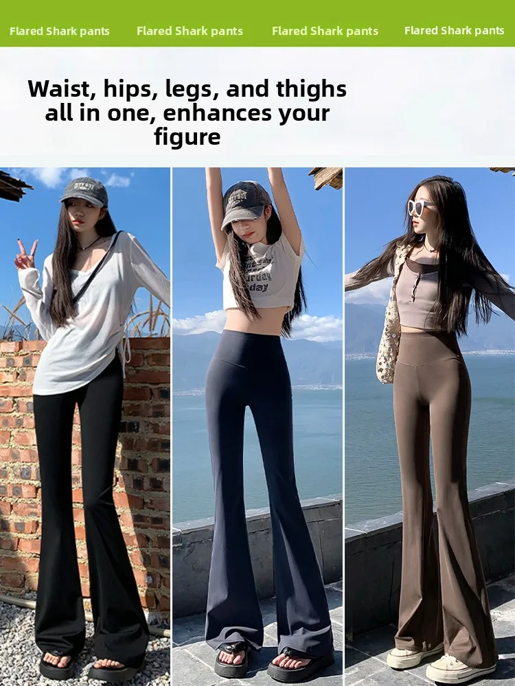 ay ark Bell Bot Pants Women's High Waist Fce Lined Slimming Fitn Dance Yoga Eighteen Small Size Base Layer Micro...