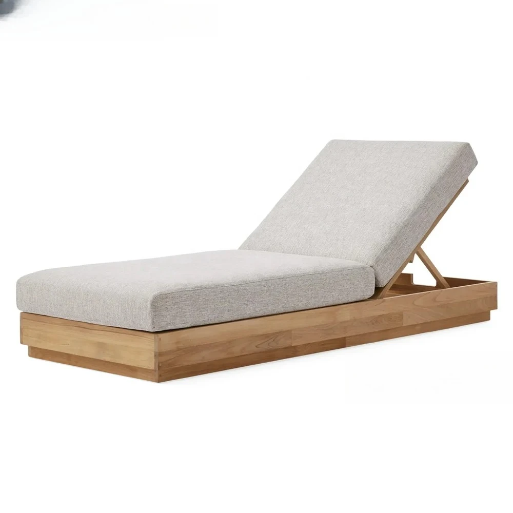 Classic all-weather outdoor sofa bed Grade A teak with comfortable hotel cushions Villa Park