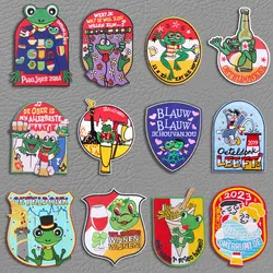 Netherland Oeteldonk Patch ricamo Patch adesivi rana fai da te festa carnevale cartone animato Applique ferro sulle toppe per abbigliamento