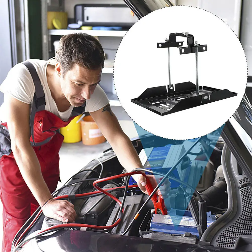 

1Sets Adjustable Battery Hold Down Tray Steel Battery Holder Mount Universal Clamp Bracket for Car Marine Boat